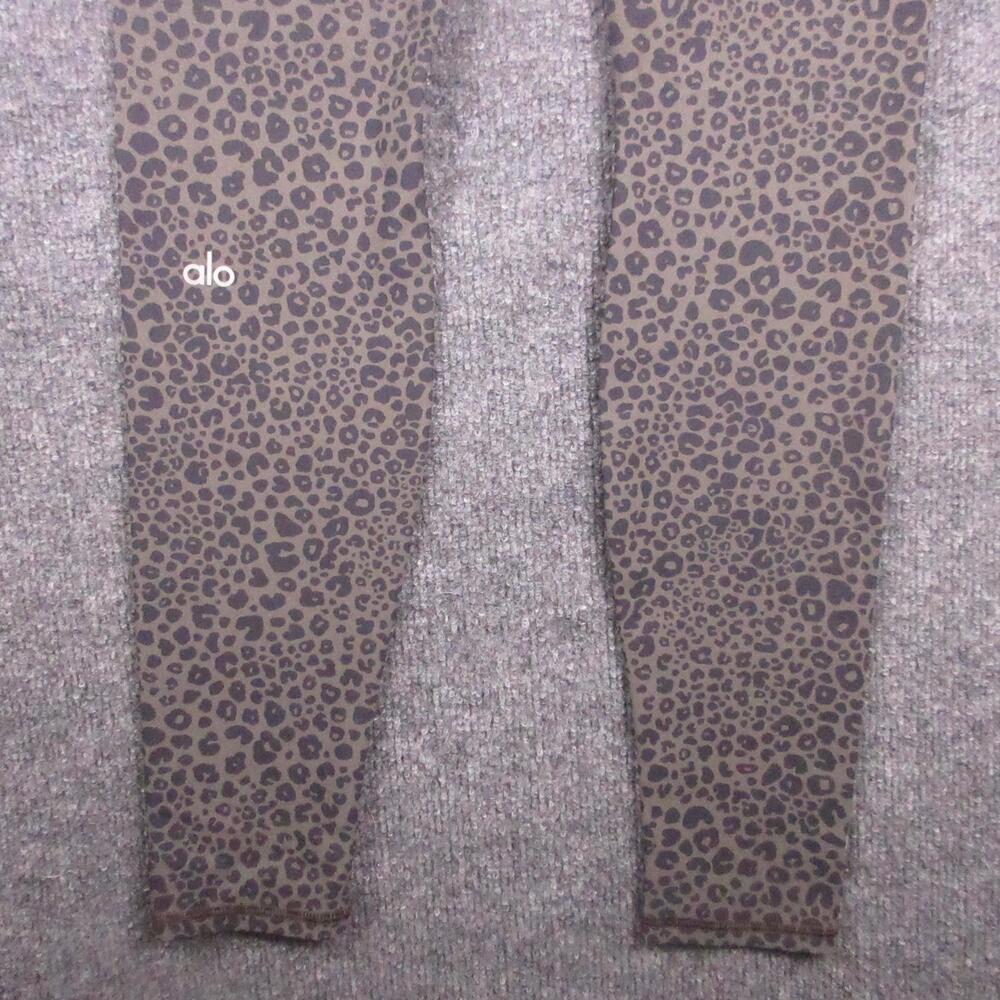 Alo Leggings Womens Small Brown Animal Print High Rise Ankle Yoga Pants Athletic - Picture 5 of 10